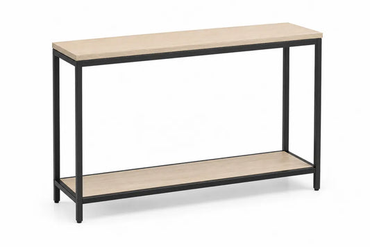 Consolle Rettangolare in Legno e Metallo 120x30x80 cm