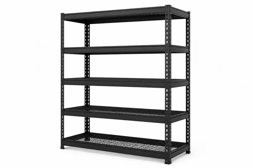 Scaffale in Metallo Nero 5 Ripiani